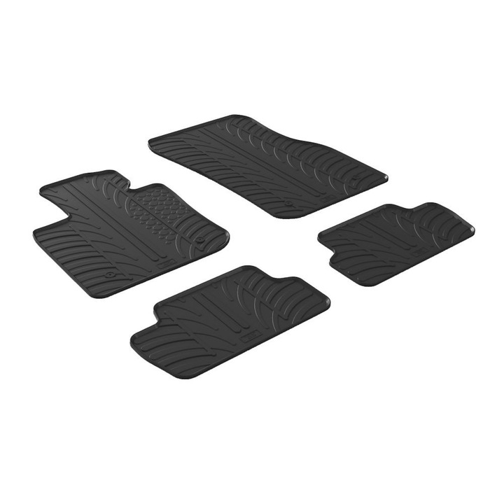 Covorase cauciuc Mini Cooper / One F56 2014- 3 Usi, manual, culoare Negru, presuri Gledring, 4 buc