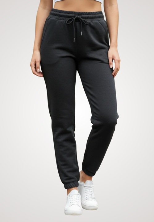 Pantaloni de trening dama din bumbac, culoare negru