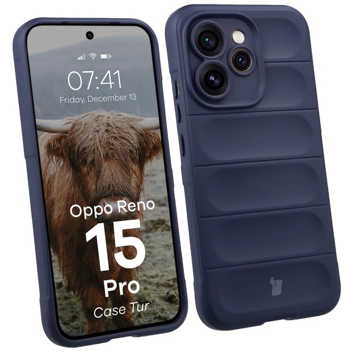 Калъф, Bizon Case Tur за Oppo Reno15 Pro, Тъмно Синьо