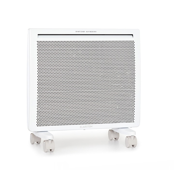 Incalzitor electric Klarstein Hot Spot Slimcurve Double Wave, 1000 W, alb, montare pe perete, 46x40x9cm