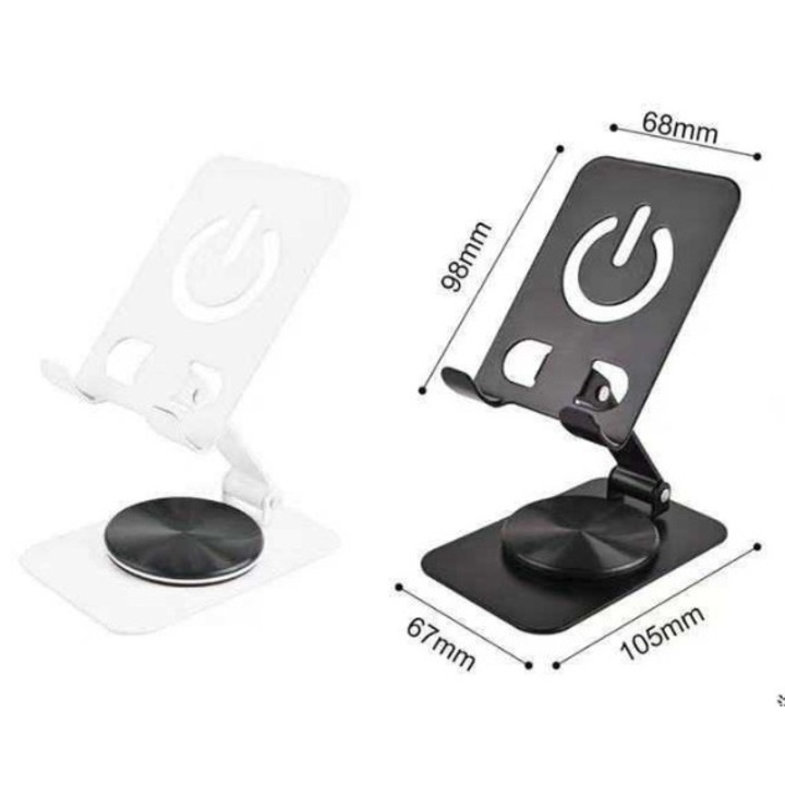 Suport de telefon ajustabil, rotire 360 grade, negru, 6.8 x 9.8 cm