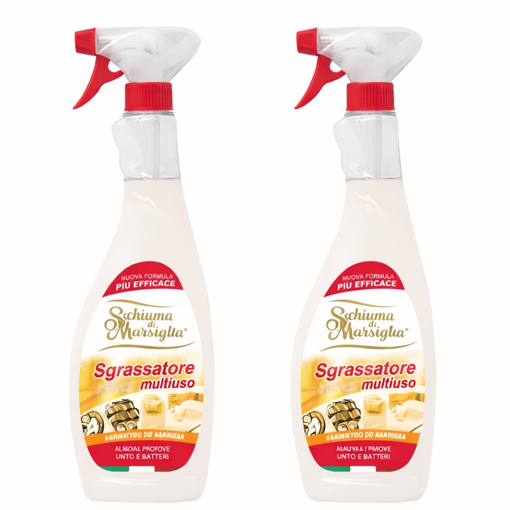 Sgrassatore Multiuso Schiuma di Marsiglia, pachet 2 bucati, parfum de Marsilia, 750 ml