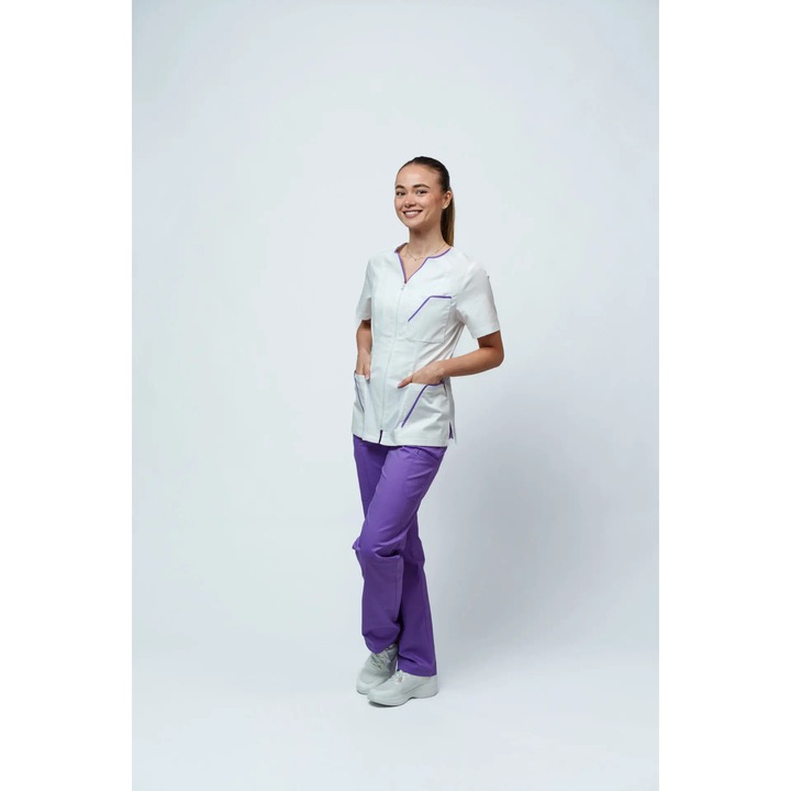 Bluza medicala Irina Zip, marime XS, culoare violet