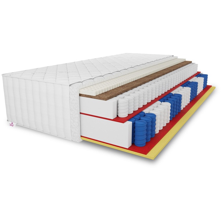 Saltea cu arcuri independente Pocket TENCEL LUX latex cocos 160x200x36 cu husa Tencel - H3 culoare: aloe, mediu-tare