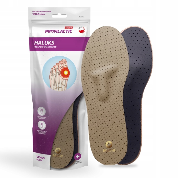 Branturi ortopedice Mazbit pentru picioare plate, marimea 38, piele naturala/silicon