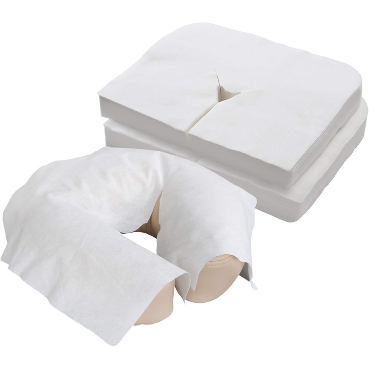 Set 100 huse de unica folosinta pentru suport cap, material moale, alb, universal