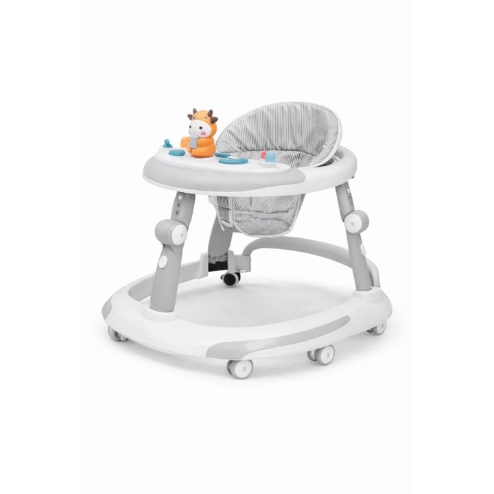 Premergator Mixbo Multifunctional pentru Bebelusi 6-24 Luni, Culoare Gri – 4 in 1, Centru de Activitati Interactiv