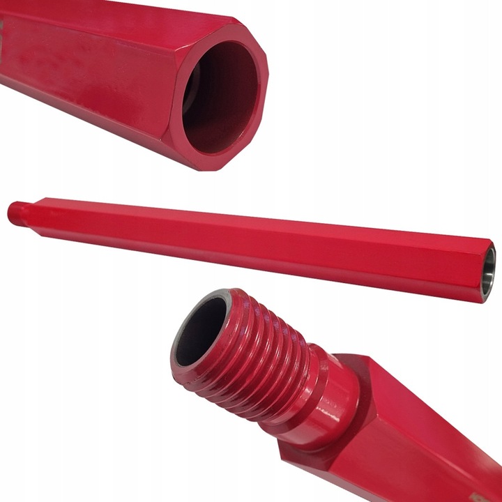 Przedluzka/Adapter 1.1/4" UNC, Falon-Tech, 65 cm, otwor pentru apa, otel hartat, rosu