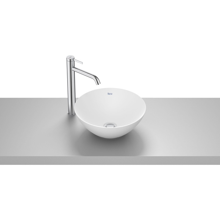 Lavoar Roca Bol, pe blat, 35 cm, FineCeramic, mat, alb, A32787L620