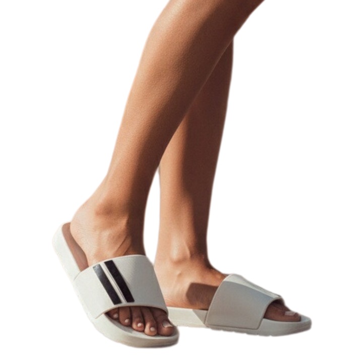 Papuci casual H758alb 124055, Alb, 40