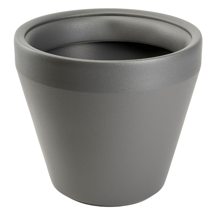 Ghiveci Gradina, HowHomely, Purea, Material 100% Reciclat, Forma Clasica Atemporala, Rezistent La Inget Pana La -40C, Ideal Pentru Terasa Si Exterior, Structura Stabila Si Durabila, 49.5x55.5 cm, Antracit