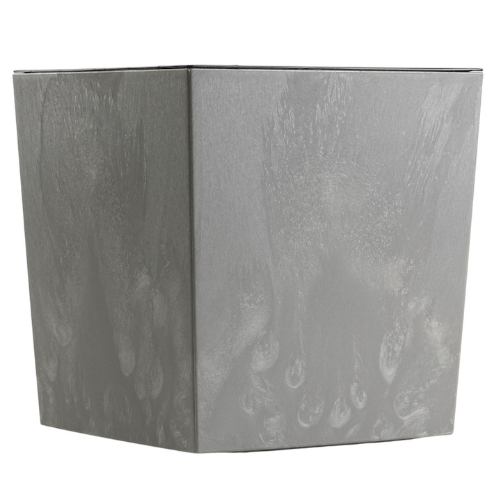 Ghiveci Patrat, HowHomely, Flore, Material Reciclat, Efect Beton Negru, Include Insertie Cu Sistem De Sfoara, Design Industrial Si Minimalist, Ideal Pentru Interior Si Exterior, 30.5x29.5x29.5 cm, Gri Beton