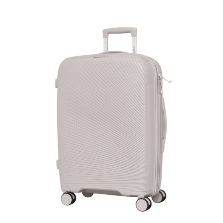 Valiză PERFECT++LINE PP 2405-224, Extensibilă, 65/43/25 cm, Gri deschis