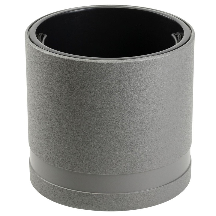 Ghiveci Gradina, HowHomely, LUNA WALEC, Material 100% Reciclat, Forma Cilindrica Cu Banda Decorativa, Rezistent La Inget Pana La -40C, Include Insertie Detasabila Cu Sfoara, Ideal Pentru Terasa Si Balcon, 30.8 cm, Antracit