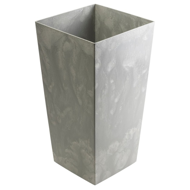 Ghiveci Inalt, HowHomely, Porto, Design Modern Cu Efect Beton Gri, Forma Patrata Supla, Include Insertie Cu Sistem De Sfoara, Ideal Pentru Interior, Gradina Sau Terasa, Structura Durabila Si Eleganta, 75x39.6x39.6 cm, Gri Beton