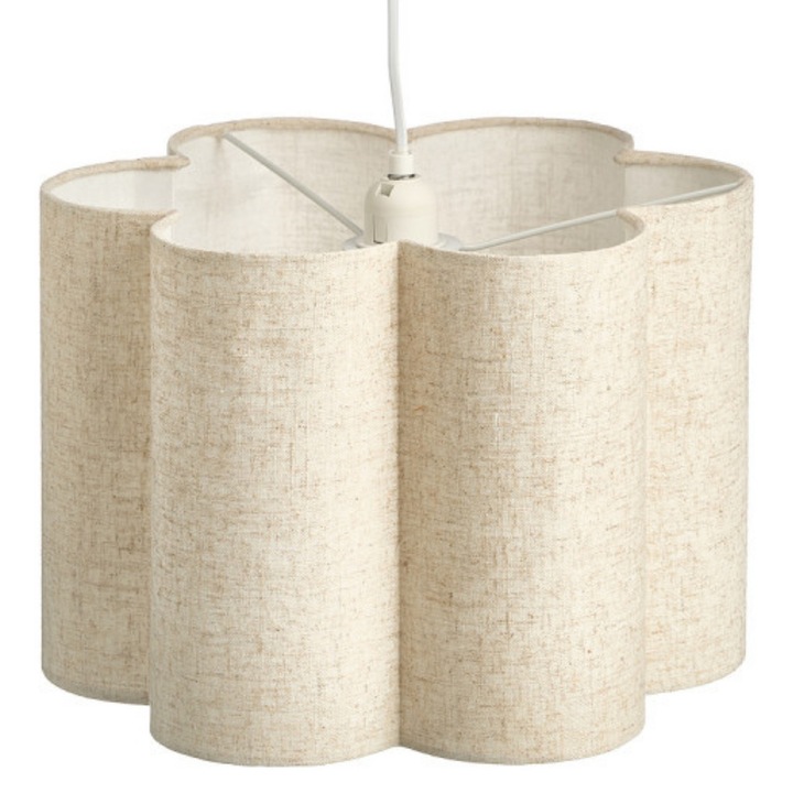 Lampa Suspendata Giftdecor A La Len, Abajur Textil Bej, 35x35x25cm