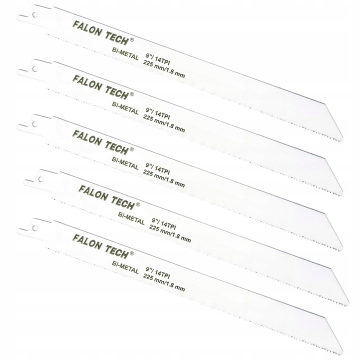 Set 5 lame metal 225 mm Falon-Tech, BiMetal, 14 TPI, tip S 1/2"