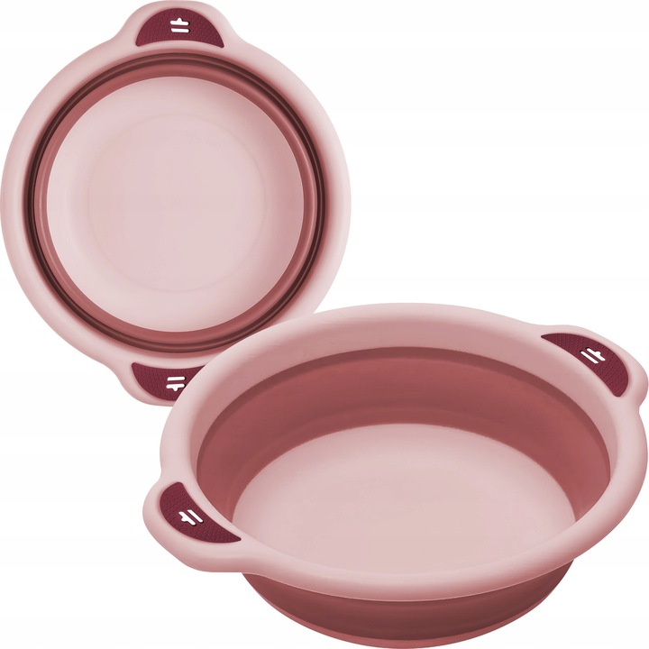 Miska Skladana 3L Vergionic, rozie, 28x9,5cm, multifunctionala, pentru bucatarie si calatorii