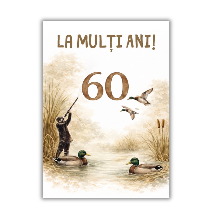 Felicitare 13x18cm cu plic- aniversare/zi nastere 60 ani- pentru el