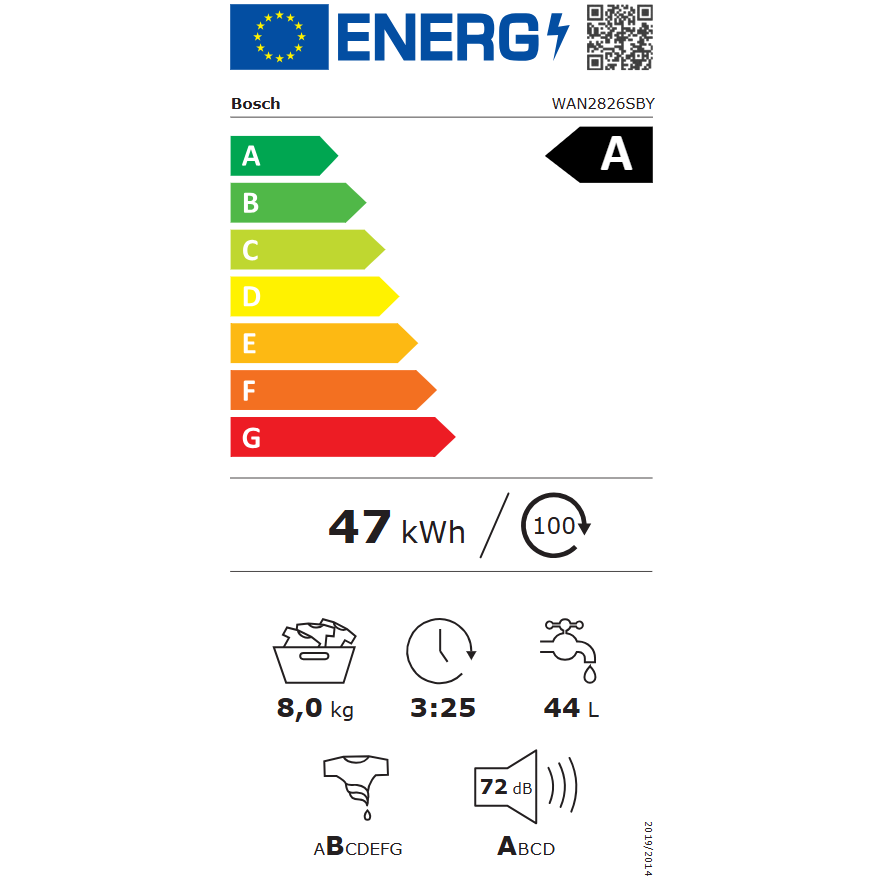 Masina de spalat rufe Bosch WAN2826SBY, 8 Kg, 1400 RPM, Iron Assist, Hygiene Plus, EcoSilence Drive, Control electronic/touch, Speed Perfect, program Dark colors, Clasa A, 60 cm, Alb/antracit