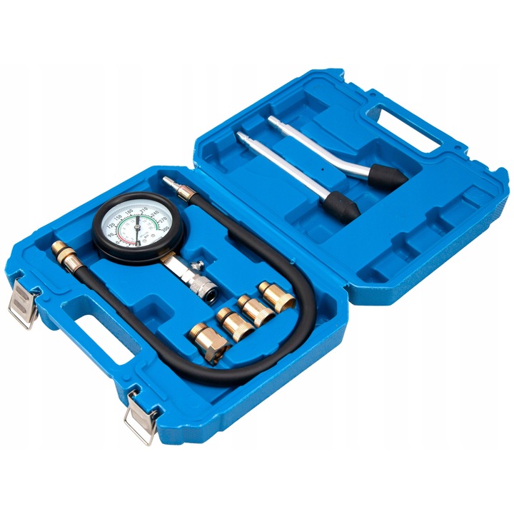 Tester compresie Falon-Tech, FT4408, manometru analog, 8 piese, 0-20 bar, 49cm