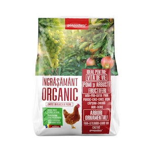 Îngrășământ organic pentru viță de vie, pomi și arbuști fructiferi, 5 kg, Gospodaru, granule 0-2mm, 2-4mm, 4-8mm