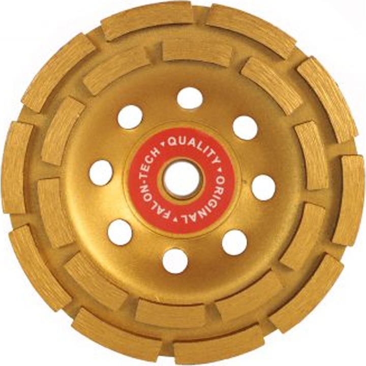 Tarca diamentata segmentata FALON-TECH 125mm M14 pentru slefuirea betonului, caramizii si pietrei, segmente de 5mm, set