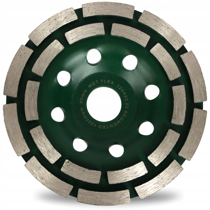 Tarca garnkowa segmentowa diamentata 125 mm, Met-Flex, 5 mm, pentru beton, set