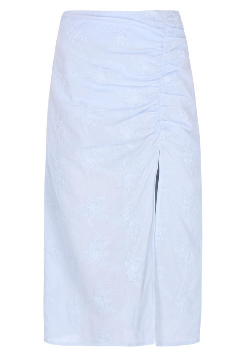 Fusta midi CALEY, albastru deschis, talie inalta, XS INTL