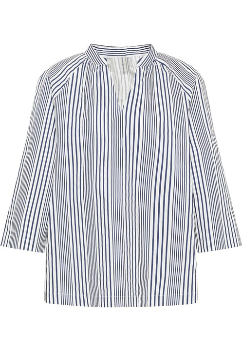 Tunica dama, CALEY, bumbac, alb, maneci 3/4, decolteu in V, S INTL