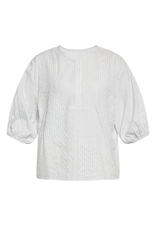 Bluza dama CALEY, albastru, 96% bumbac, maneci 3/4, decolteu rotund, XS INTL