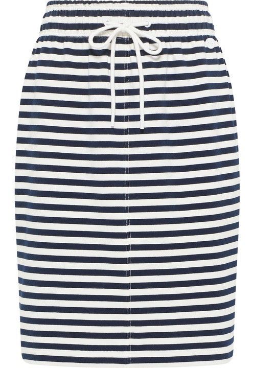 Fusta dama, CALEY, albastru alb, dungi, XS INTL