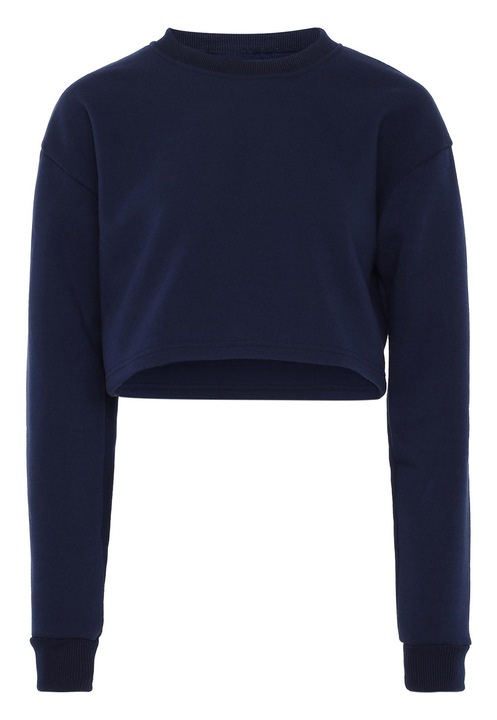 Hanorac dama CALEY, scurt, bleumarin, material usor de intretinut, croiala lejera, XS INTL