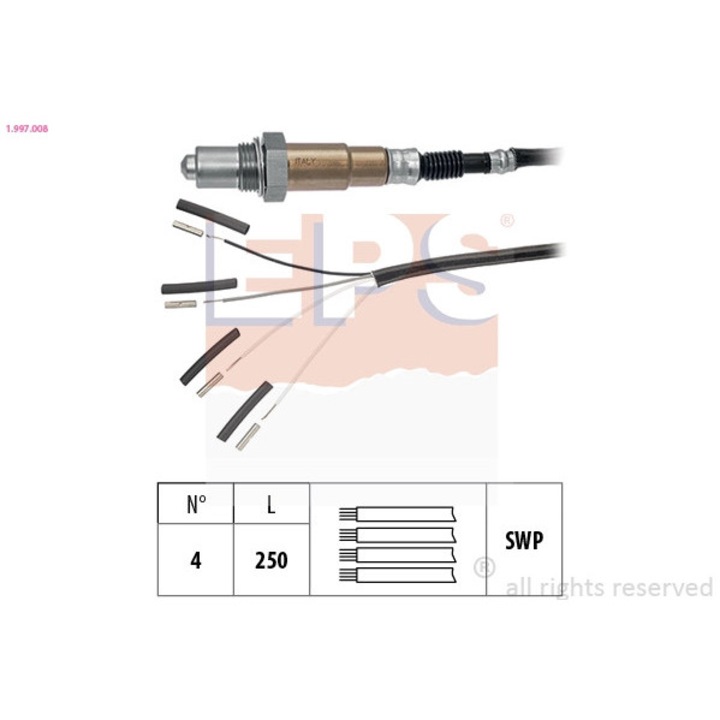 Lambda szonda EPS 1.997.008, széleskörű kompatibilitás, homologizált, RAR tanúsítvány