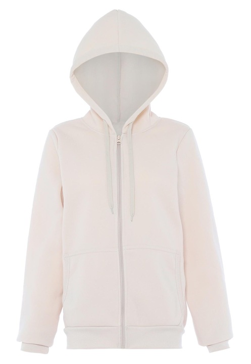 CALEY női kapucnis pulóver, krém, klasszikus szabás, poliészter anyag, XS INTL