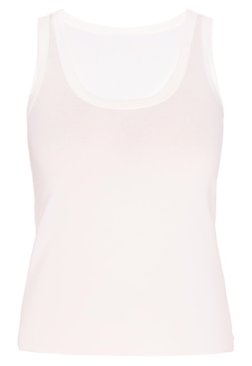 Top dama CALEY, alb, material elastic, croiala versatila, colectia Comfortable, XS INTL