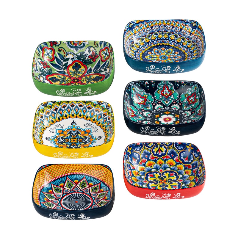 HENXFEN LEAD Set de 6 boluri de ceramică aperitiv inci cuptorul, 550 ml