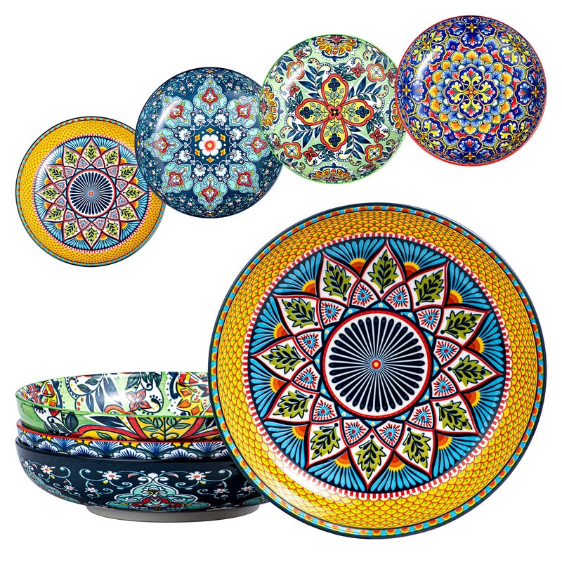 HENXFEN LEAD Set de 4 boluri de porțelan inch colorate cuptorul, 1 litru