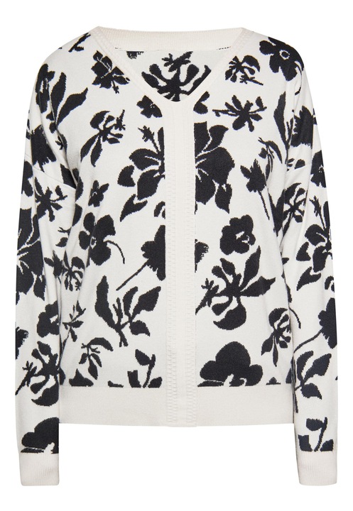 Pulover dama, CALEY, alb negru, viscoza, S INTL