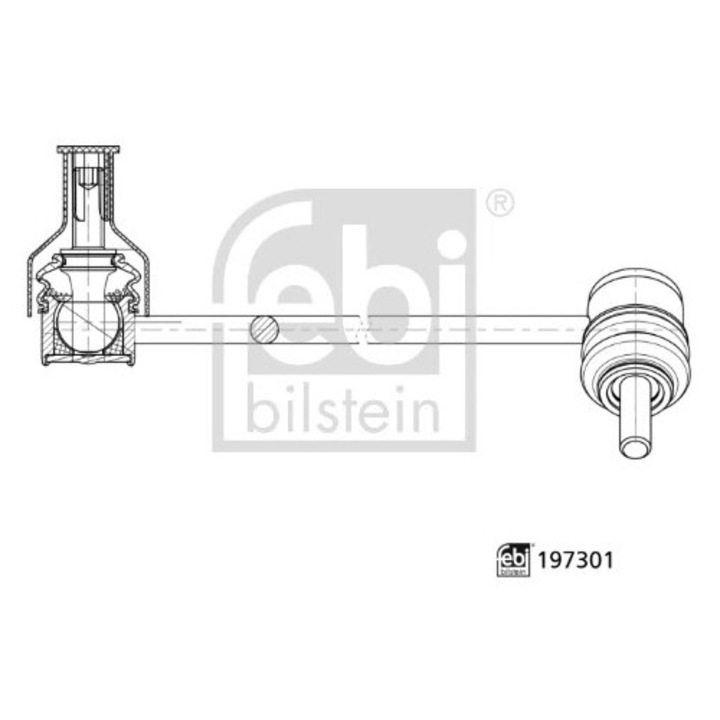 FEBI BILSTEIN felfüggesztő kar, jobb első stabilizátor, 197301, Opel Corsa F, Peugeot 208, Vauxhall Corsa Mk 5 modellekhez