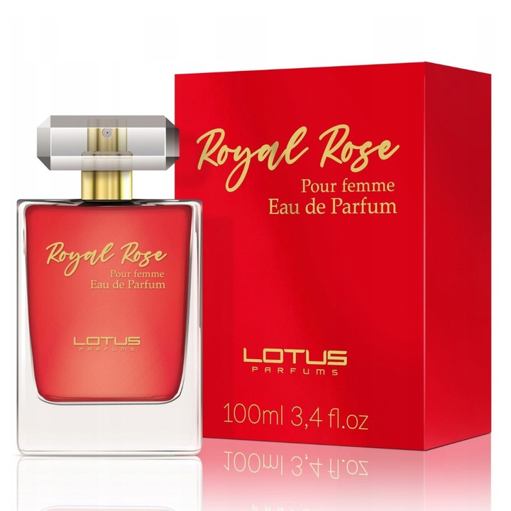 Apa de parfum Lotus Royal Rose, 100 ml, parfum floral, note fructate, pentru femei