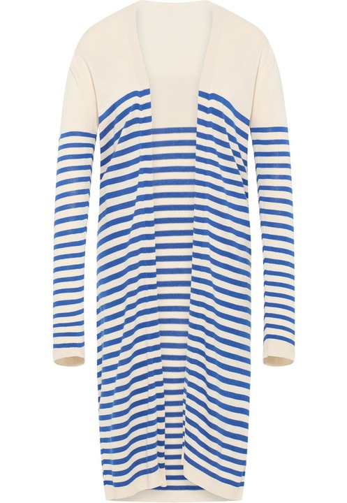 Cardigan dama, CALEY, tricotat, lung, alb, viscoza, S INTL