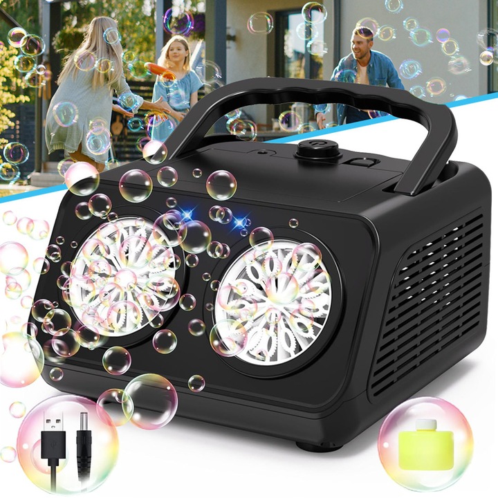 Masina de Bule Automată NCRealher, 20000+ Bule pe Minut, Alimentare USB/Baterii, Negru, Set complet