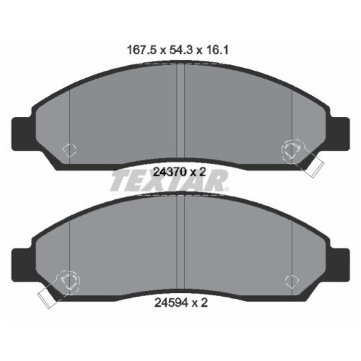 Комплект накладки за спирачки Textar 2437001, за Chevrolet Colorado/D-Max, 2 модела, многоцветни