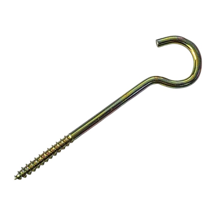 Set 75 Carlige cu filet pentru lemn, metal, galben, carlig Ø exterior 38 mm, lungime totala 142 mm