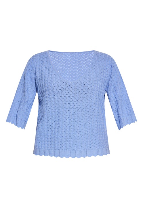 Pulover dama CALEY, albastru, din material moale, S INTL