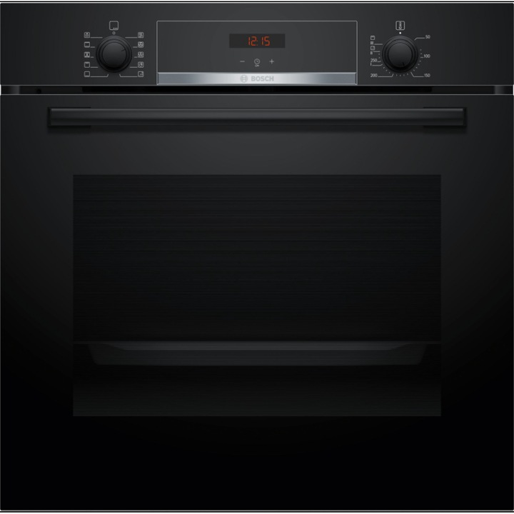 Cuptor incorporabil Bosch electric, grill, AutoPilot 10, 3D HotAir, pirolitic, 71L, Clasa A+, negru + rasnita de cafea oferita cadou