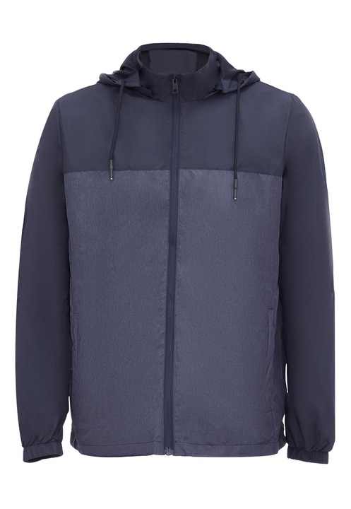 Jacheta barbati, CALEY, bicolor, cu gluga, buzunare cu fermoar, albastru, poliester, M INTL