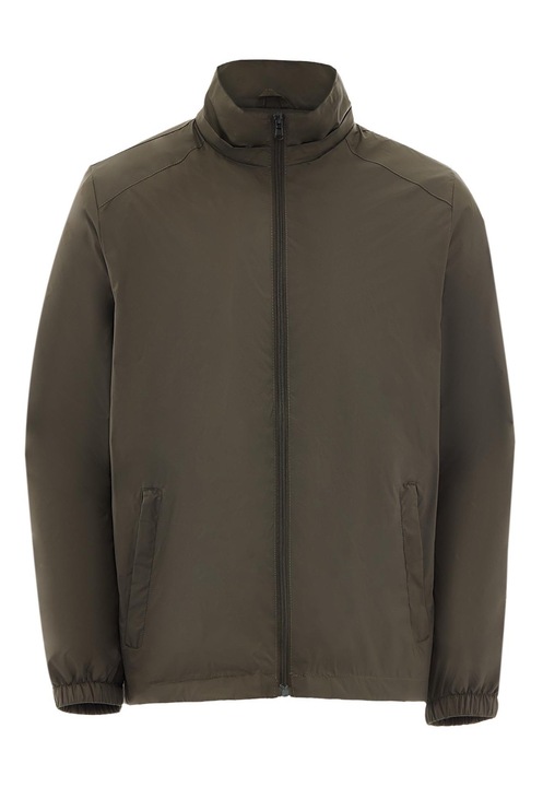 Geaca barbati, CALEY, guler inalt, fermoar complet, verde, poliester, M INTL