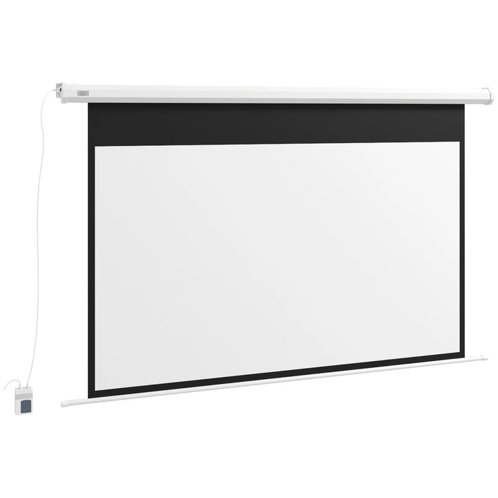 Re-Bloom 4K HD vetítővászon, műanyag/fém, fehér, 215 x 8 x 140 cm